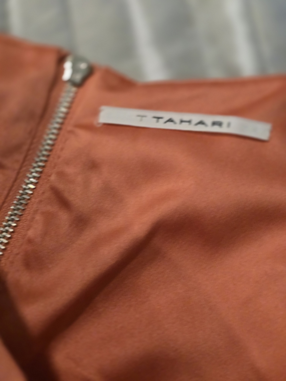 Tahari Orange Zip-Front Jacket